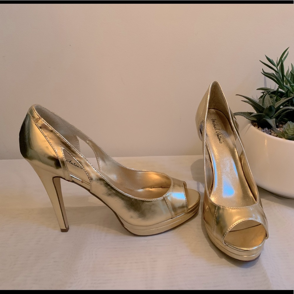 Metallic Gold Michael Antonio Heels